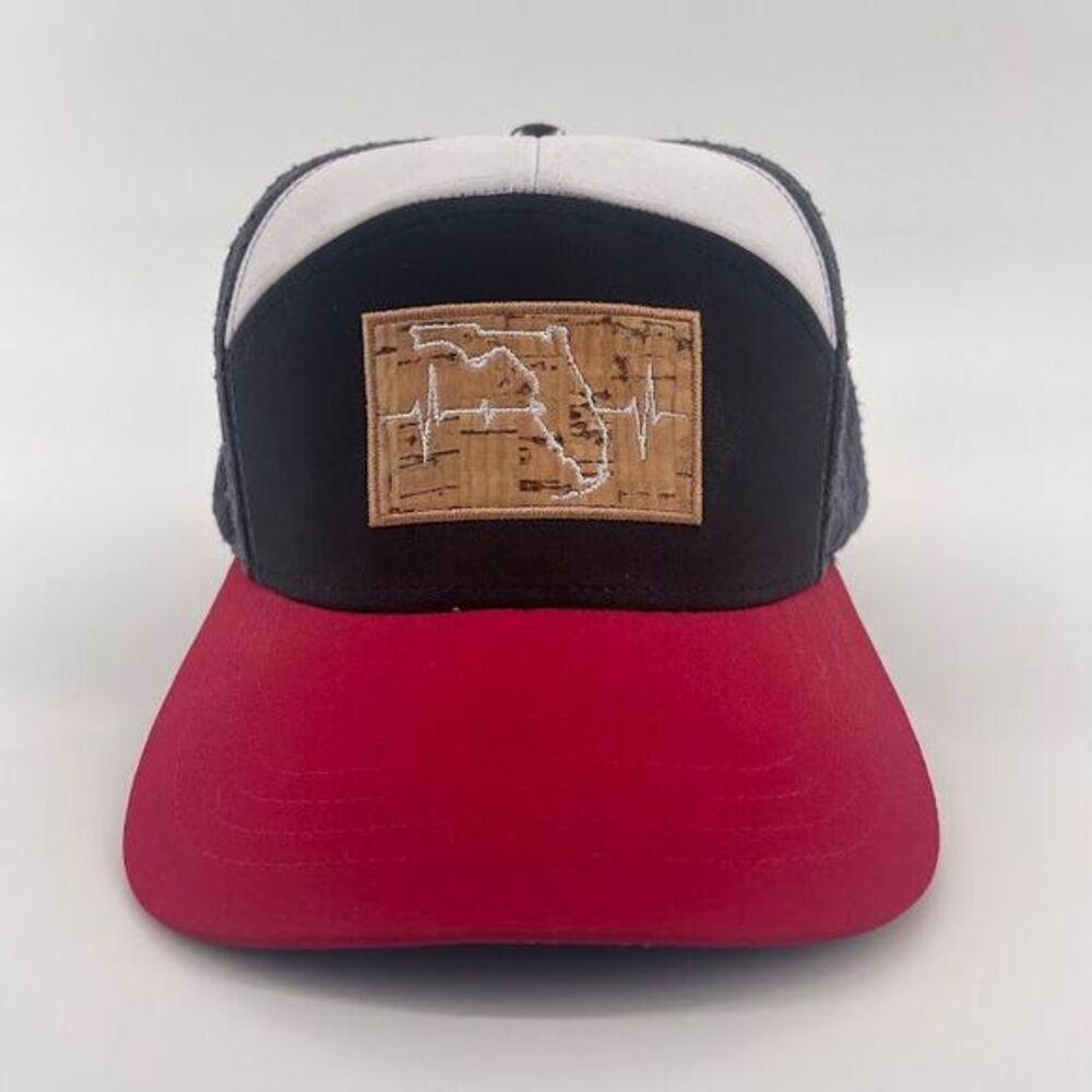 Florida Heartbeat‎ Trucker Hat Cork Patch EKG State Outline Snapback